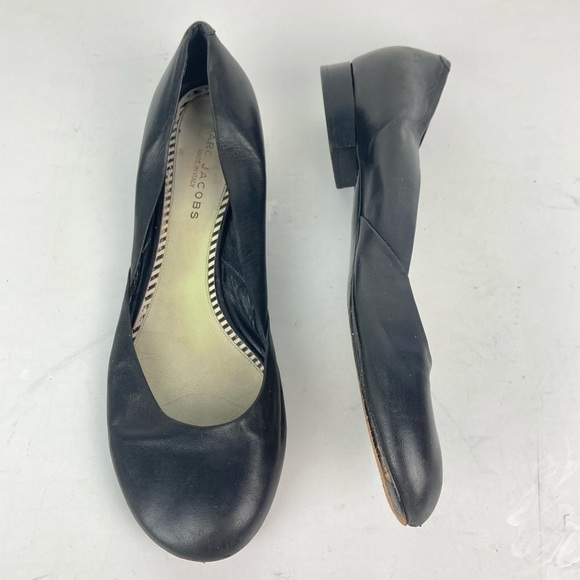 MARC JACOBS Black Leather Ballet Flats - Made in Italy size 40 - Picture 5 of 9